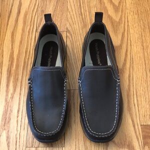 Hush Puppies School Moccasins TS Field Brown Leather Youth Size 6.5 WIDE EUC